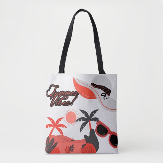 Summer Vibe White Tote bag トートバッグ (正面)