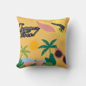 Summer Vibe Yellow Throw pillow クッション (正面)