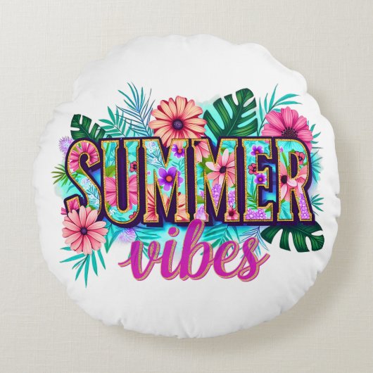 Summer Vibes ラウンドクッション (正面)