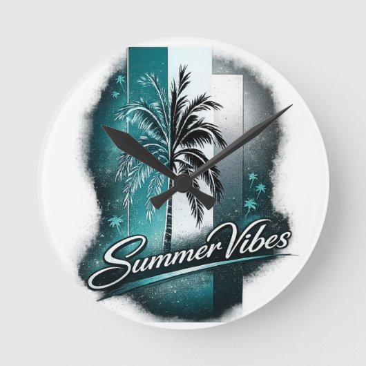Summer Vibes ラウンド壁時計 (正面)