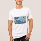 Summer Vibes Beach Illustration トライブレンドＴシャツ (正面)