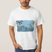 Summer Vibes Beach Illustration Tシャツ (正面)