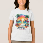 Summer Vibes Brushstroke Beach Sunset-34626 トライブレンドＴシャツ (正面)