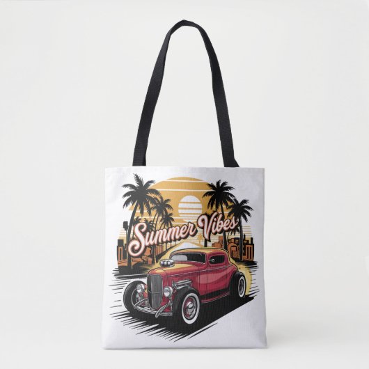 Summer Vibes Classic Car トートバッグ (正面)