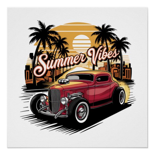Summer Vibes Classic Car ポスター (正面)
