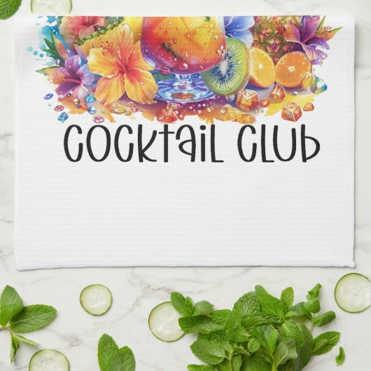 Summer vibes cocktail club | Tropical Drink キッチンタオル (折り畳み)