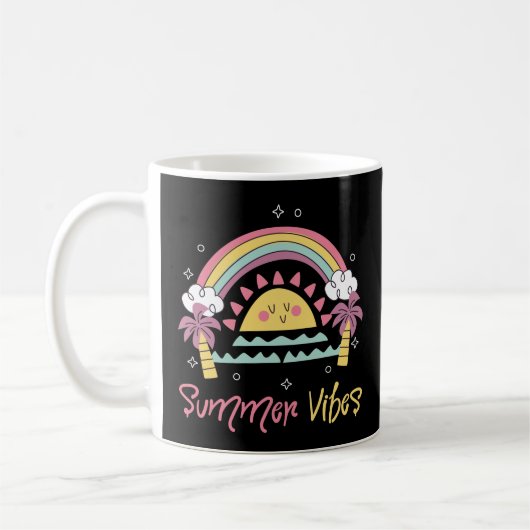 Summer Vibes : Cute Summer Design Outfit コーヒーマグカップ (左)