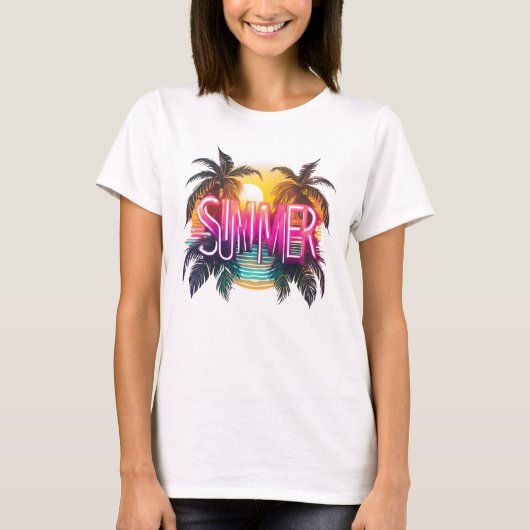 Summer Vibes Design für Strandfans Tシャツ (正面)
