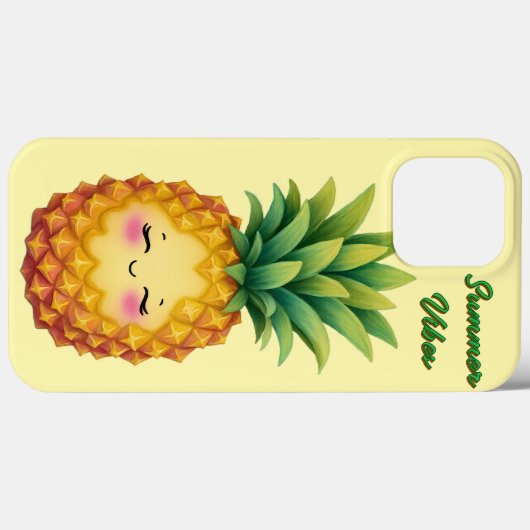 Summer Vibes Happy Pineapple Phone Case Case-Mate iPhoneケース (裏面 (横))