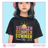 Summer Vibes Multicolor Text Customizable Girls Tシャツ