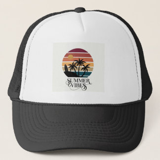 Summer Vibes Palm Tree Sunset T-Shirt Design – Ret キャップ