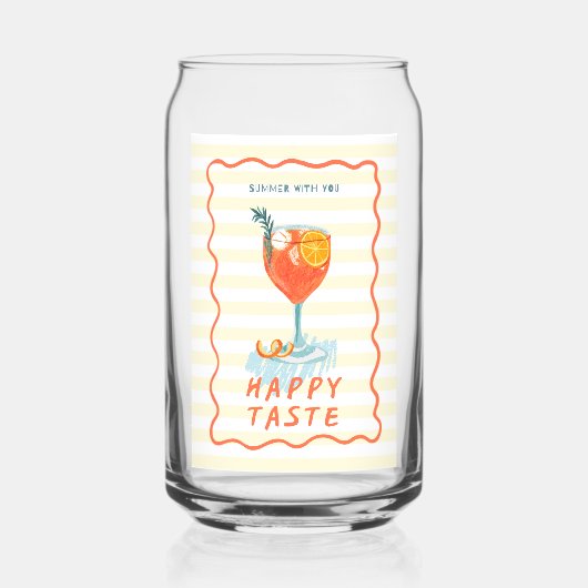 Summer Vibes Printed Glass – Tropical Drinkware ガラス缶 (正面)