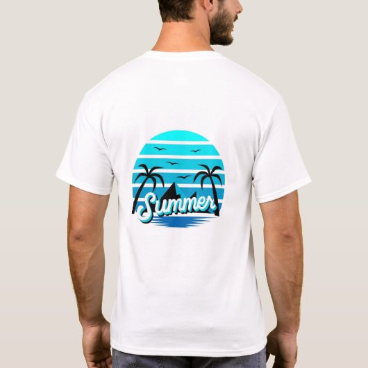 Summer Vibes Retro Design t-shirt design Tシャツ (裏面)