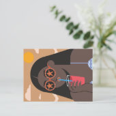 Summer Vibes – Retro Pop Art Postcard ポストカード (スタンド正面)