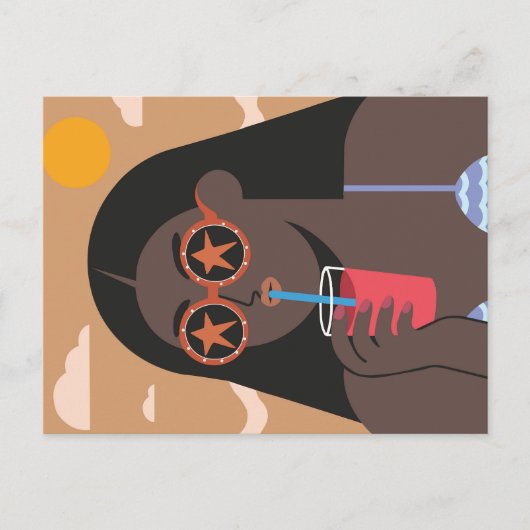 Summer Vibes – Retro Pop Art Postcard ポストカード (正面)