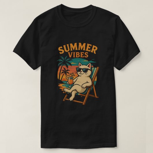 summer vibes t-shirt cool  tシャツ (デザイン正面)