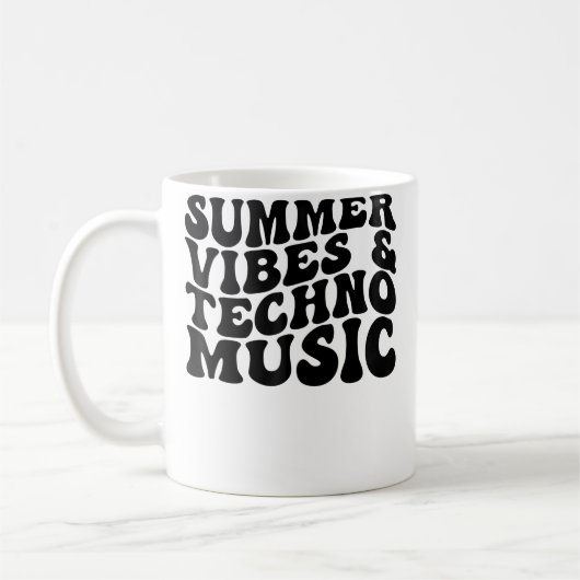 Summer Vibes Techno Music Edm Rave Beach コーヒーマグカップ (左)