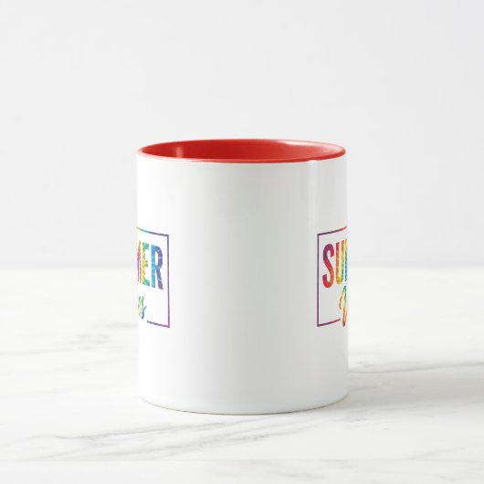 SUMMER Vibes Tie-Dye Rainbow Coffee Mug Bold マグカップ (中央)