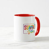 SUMMER Vibes Tie-Dye Rainbow Coffee Mug  Bold マグカップ (正面右)