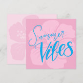 Summer Vibes with Hibiscus Flower – Pink and Blue シーズンカード (正面/裏面)