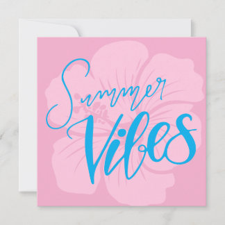 Summer Vibes with Hibiscus Flower – Pink and Blue シーズンカード