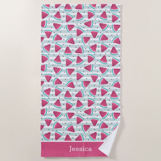 Summer Watermelon Beach for Kids ビーチタオル (正面)