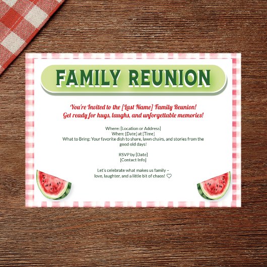 Summer Watermelon Family Reunion 招待状