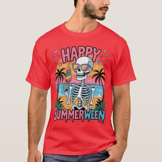 Summer Watermelon Jackolantern Happy Summerween Sk Tシャツ (正面)