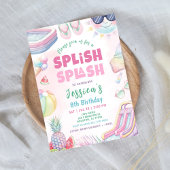 Summer Waterslide Girl Birthday Party 招待状