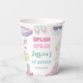 Summer Waterslide Girl Birthday Party 紙コップ (裏面)