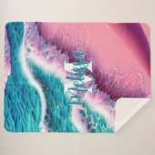 Summer Waves in Pink II Monogram シェルパブランケット (正面(横))