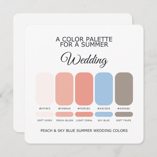 Summer Wedding Color Palette 2026 Card 招待状 (正面/裏面)