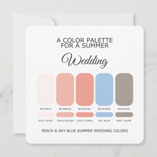 Summer Wedding Color Palette 2026 Card 招待状 (裏面)