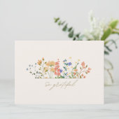 Summer Widlflower Boho 結婚's Thank You サンキューカード (スタンド正面)
