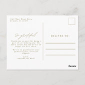 Summer Widlflower Boho 結婚's Thank You ポストカード (裏面)