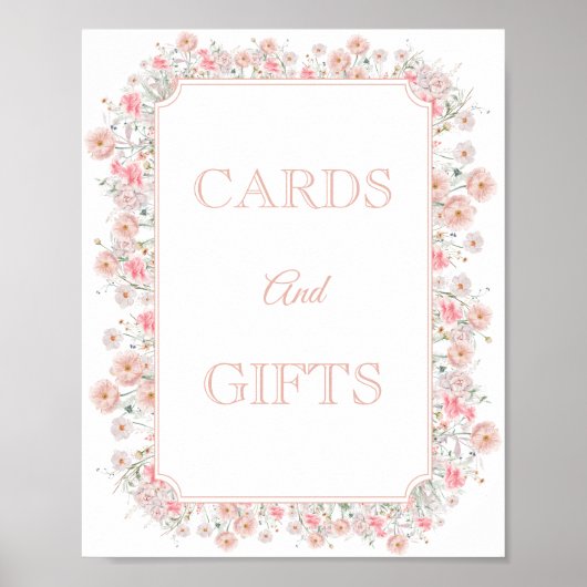 Summer Wildflower Baby Shower Cards And Gifts ポスター (正面)