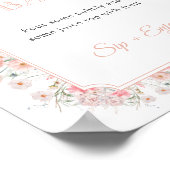 Summer Wildflower Baby Shower Momosa Bar Sign ポスター (角)