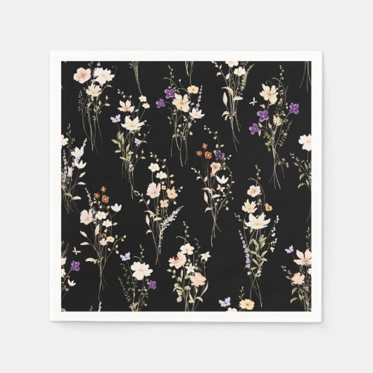Summer Wildflower Bouquets Abstract Design スタンダードカクテルナプキン (正面)