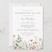 Summer Wildflower Celebration of Life Funeral 招待状 (正面)