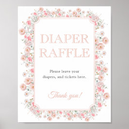 Summer Wildflower Diaper Raffle Baby Shower ポスター