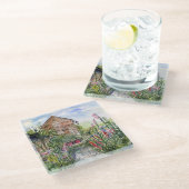 Summer Wildflower English Garden in York ガラスコースター (アングル)