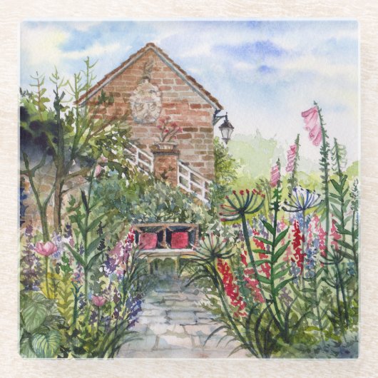 Summer Wildflower English Garden in York ガラスコースター (正面)