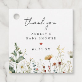 Summer Wildflower Field Baby Shower フェイバータグ