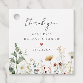 Summer Wildflower Field Bridal Shower Favor Tags フェイバータグ