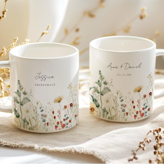 Summer Wildflower Field Bridesmaid Wedding Favor コーヒーマグカップ