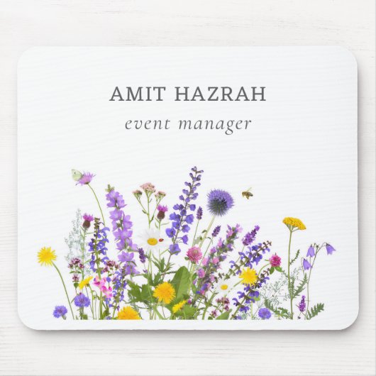 Summer Wildflower Field Nature mouse pad マウスパッド (正面)