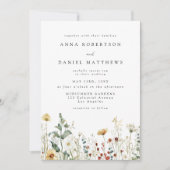 Summer Wildflower Field QR Code Wedding Invitation 招待状 (正面)