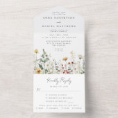 Summer Wildflower Field Wedding オールインワン招待状 (内側)