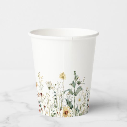 Summer Wildflower Field Wedding 紙コップ (右)