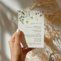 Summer Wildflower Field Wedding Enclosure Card